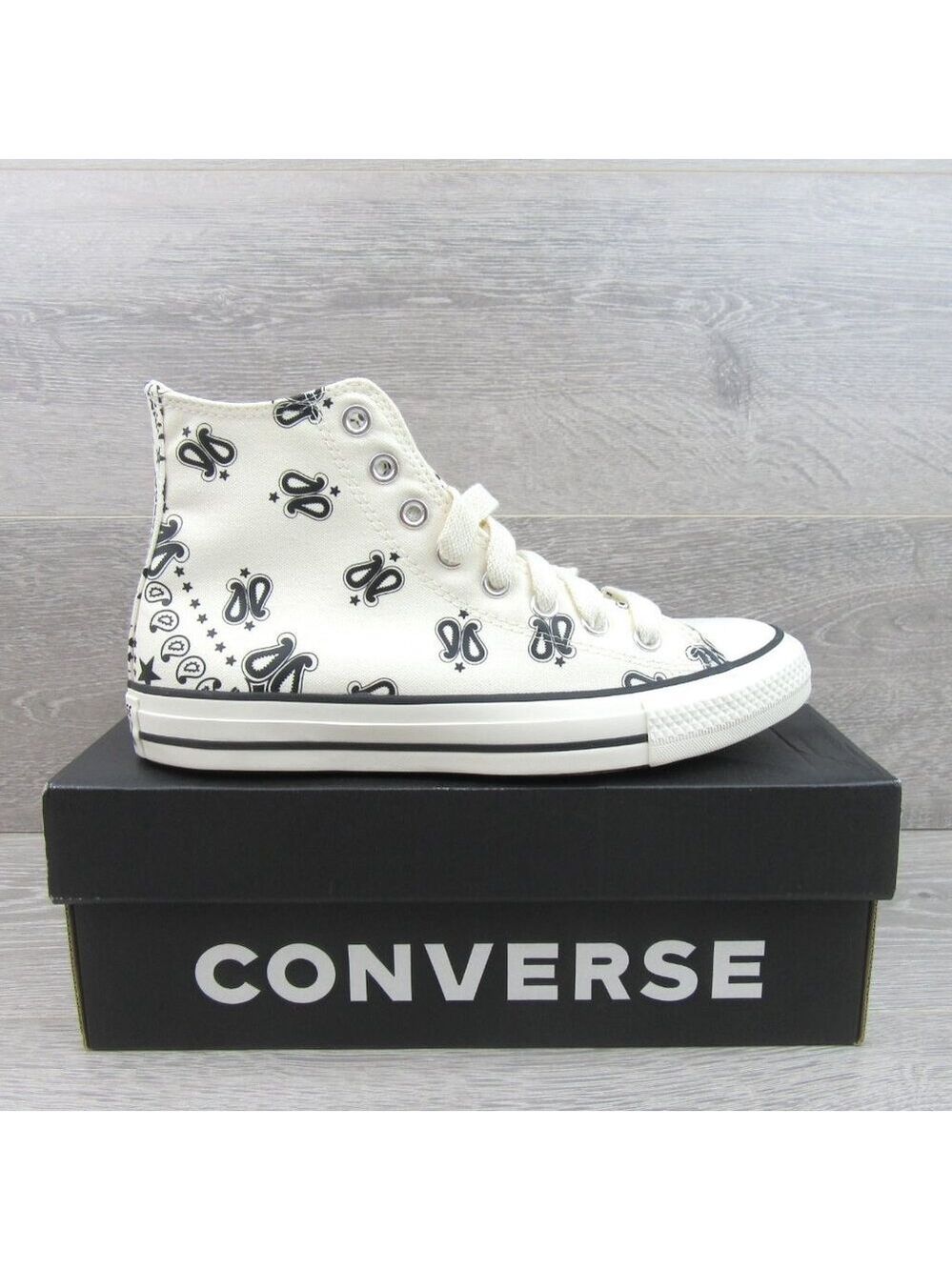Converse Chuck Taylor All Star HI Paisley Sneakers Womens Size 8.5 NEW - Picture 2 of 16